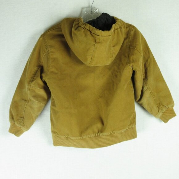 Carhartt Quilted Lined Hooded Jacket Brown Tan Youth Size S (Boy) Duck Canvas - Picture 2 of 11